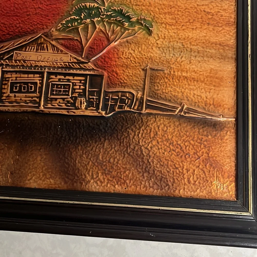 Vintage Copper craft 3D Wall Art in vintage frame Copper Metalware Plaques - Picture 6 of 12